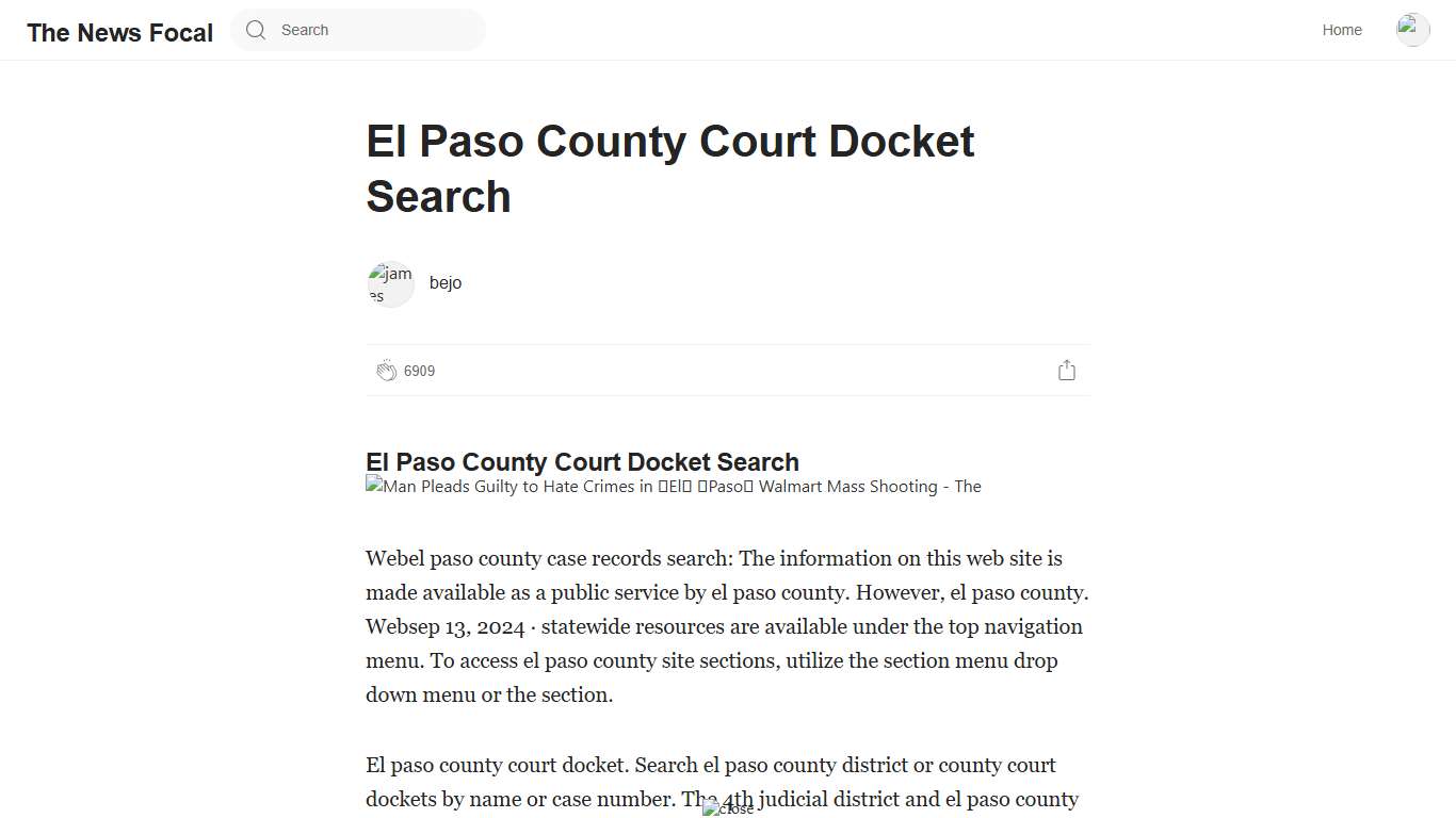 El Paso County Court Docket Search